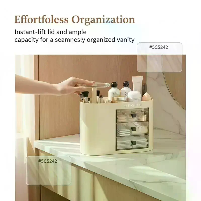Beauty Makeup Vanity Set - Organizzatore Trucchi Automatico con Sollevamento a