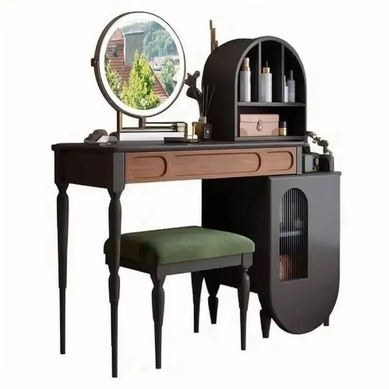 Beauty Makeup Vanity Set - +Organizzatore Nero Vanity Table Cassetto Sgabello