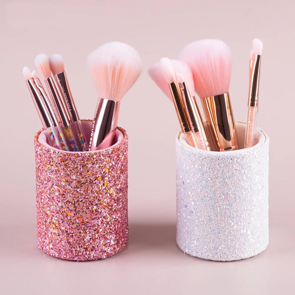 Beauty Kiss Makeup - Contenitore Scintillante per Pennelli da Trucco,